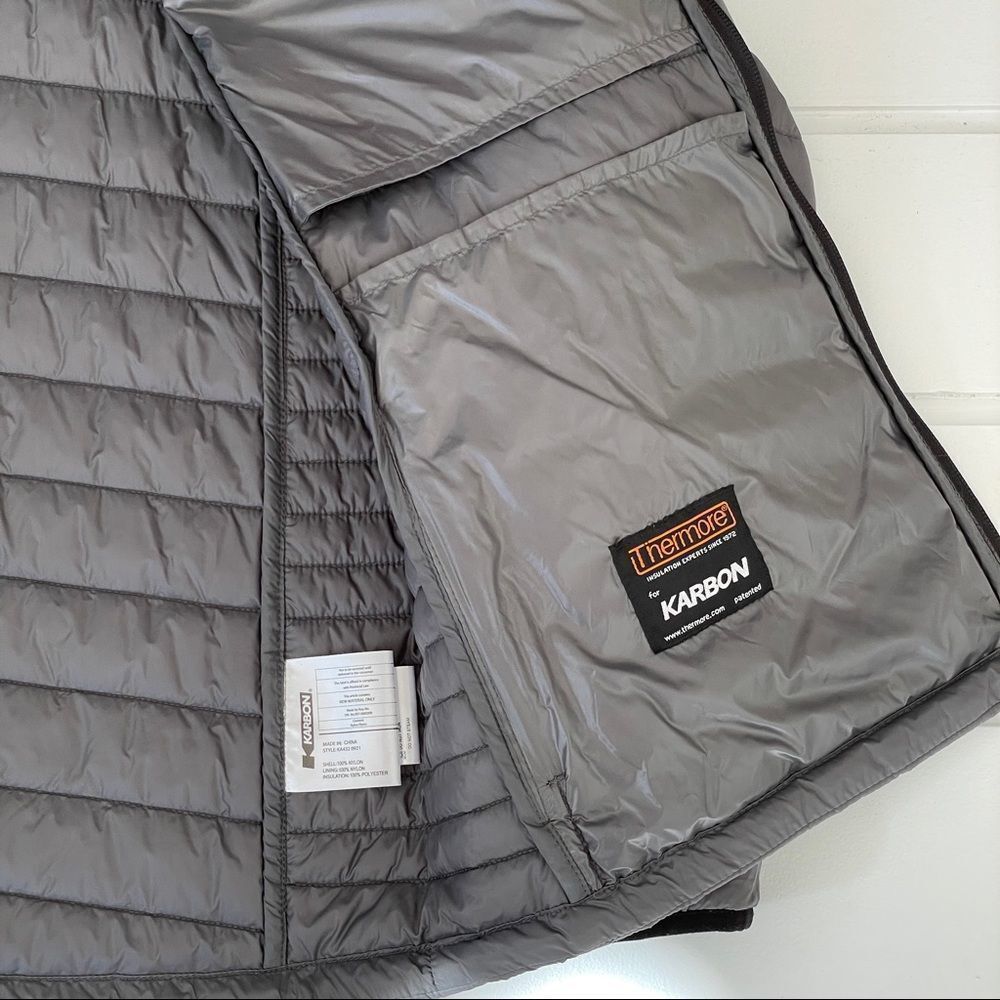 Karbon Men's Quest II Ultralight Puffer Jacket In Grey and Black Size XL - Picture 6 of 13
